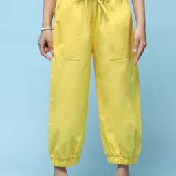 Biba Girls Relaxed Mid-Rise Plain Cotton Cropped Joggers-picture-32