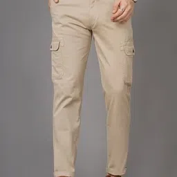 British Club Mens Smart Regular Fit Low-Rise Cotton Cargos Trousers-picture-19