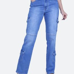 FCK-3 Women High-Rise Clean Look Stretchable Cargos Jeans-image-67