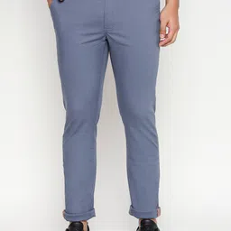 Basics Men Blue Tapered Fit High-Rise Chinos Trousers-image-92