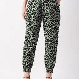 Globus Women Animal Printed Smart Tapered Fit Joggers Trousers-image-41