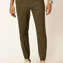 Provogue Men Smart Slim Fit Cotton  Joggers Trousers-image-13