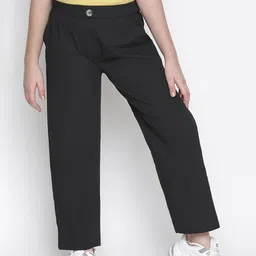 Oxolloxo Girls Black Solid Chinos Trousers-picture-55