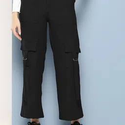 Aarika Girls Smart Flared Cargos Trousers-image-51