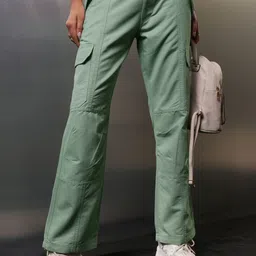 Tokyo Talkies Women Flared Cargos Trousers-image-27