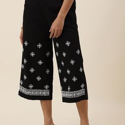 Fabindia Women Comfort Floral Embroidered Cotton Culottes-picture-33