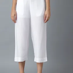 elleven Women White Solid Tapered Fit Culottes-picture-39
