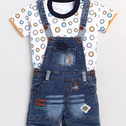 BAESD Infants Printed Denim Dungarees with T-Shirt-94