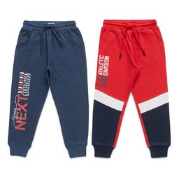 JusCubs Boys Pack Of 2 Typography Printed Cotton Mid-Rise Joggers-picture-36