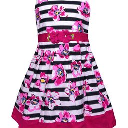 Wish Karo Girls Floral Printed Sleeveless Fit & Flare Cotton Dress-picture-7