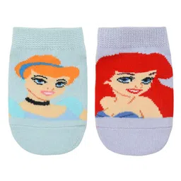 Balenzia x Disney Girls Pack Of 2 Patterned Cotton Anti-Skid Lowcut Socks-picture-26