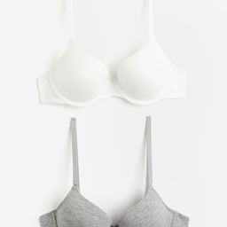 H&M Women 2-Pack Padded Cotton T-shirt Bras-44