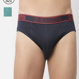 SPORTO Men Pack Of 2 Blue Cotton Basic Briefs-image-56