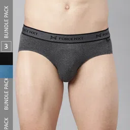 Force NXT Men Pack Of 3 Self-Design Cotton Premium Basic Briefs-20