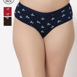 Floret Women Pack of 3 Assorted Basic Briefs-image-82
