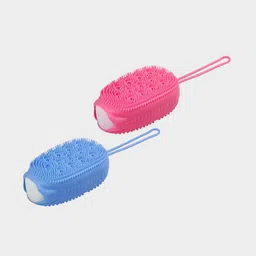 FEELHIGH 2-Pcs Bath Brush Shower Scrubber - Blue & Pink-54