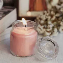 Aromatic Fables Pink Mogra Scented Jar Glass Candles-32