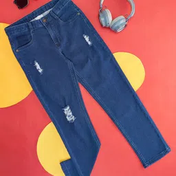 Pantaloons Junior Boys Mildly Distressed Cotton Jeans-picture-11