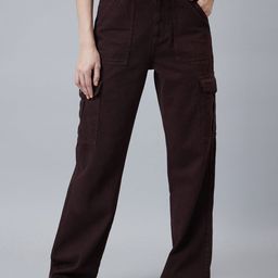 TARAMA Women Wide Leg High-Rise Cotton Cargo Jeans-image-32