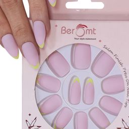 BEROMT French Tips False Nails With Kit - Pink 280-image-57