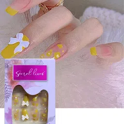 Secret Lives 24-Pcs Transparent 3D Bow & White Pearls False Nails-36