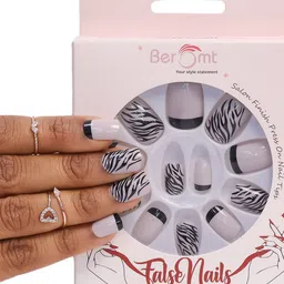 BEROMT 12-Pcs Animal Printed False Nails Box-30 gm-18