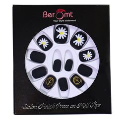 BEROMT 12 Pcs Long-Lasting Casual Salon Finish Press On Nails - Shade 673-6