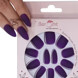 BEROMT 12Pcs Premium Matte Salon Finish Lightweight Press on False Nails Kit - Shade 572-image-22