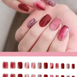 Secret Lives 24-Pcs Glossy Fake Nails With Glittery Designs-23