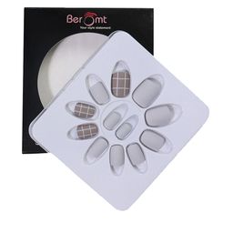 BEROMT 12 Pcs Long-Lasting Reusable Lightweight Salon Finish Press On Nail Tips - 601-image-47