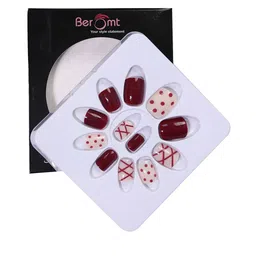 BEROMT 12 Pcs Long-Lasting Reusable Lightweight Salon Finish Press On Nail Tips - 678-image-83