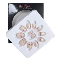 BEROMT 12 Pcs Long-Lasting Reusable Lightweight Salon Finish Press On Nail Tips - 751-image-29