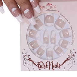 BEROMT 12Pc French Tips Salon Finish Lightweight Press on False Nails Kit - Shade 271-image-15