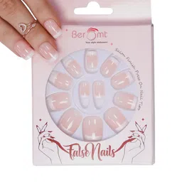 BEROMT 12Pc French Tips Salon Finish Lightweight Press on False Nails Kit - Shade 103-48
