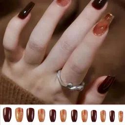 Secret Lives 24 Pieces Translucent & Patches Design Nail Extensions-37