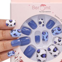 BEROMT 12-Pcs Animal Printed Salon Finish False Nail Tips Box - BFN1039-12