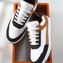 The Roadster Lifestyle Co. Men White & Brown Colourblocked Lightweight Comfort Sneakers-28