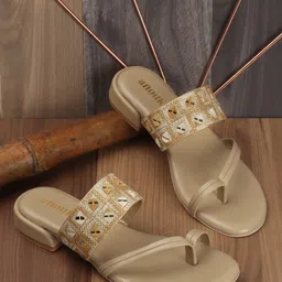 Anouk Embellished One Toe Block Heels image 1
