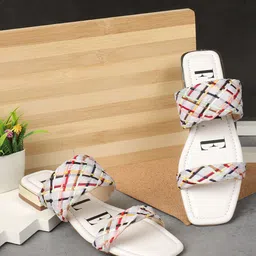ELLE Printed One Toe Flats-54