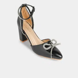 PURPLEHUNT Women Slim Heeled Sandals with Bows-image-83