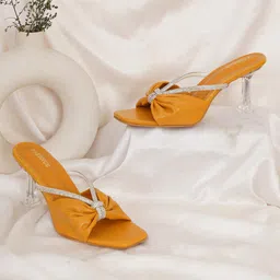 FABBHUE Embellished Open Toe Block Heels-12
