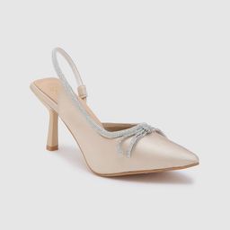 Sole To Soul Gold Toned Embellished Pointed Toe Pumps-15