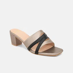 ALL TABS OPEN Colourblocked Open Toe Party Block Heels image 4