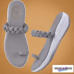 madam glorious Grey Woven Design Flatform Heels-17