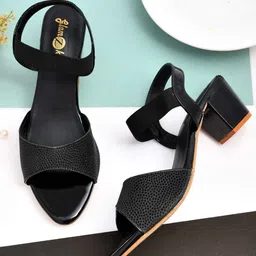 GLAMZKART Open Toe Block Heels-7