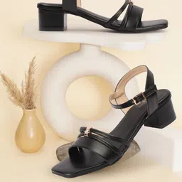 Picktoes Open Toe Backstrap Block Heels-8