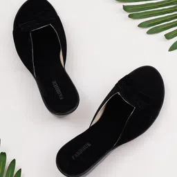 FABBHUE Open Toe Flats with Bows-30