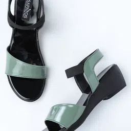 SAPATOS Women Green Open Toe Flats with Bows-image-66