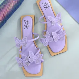Zebba Embellished Open Toe Flats-picture-20