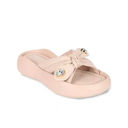 Truffle Collection Women Embellished Open Toe Flats with Bows-42